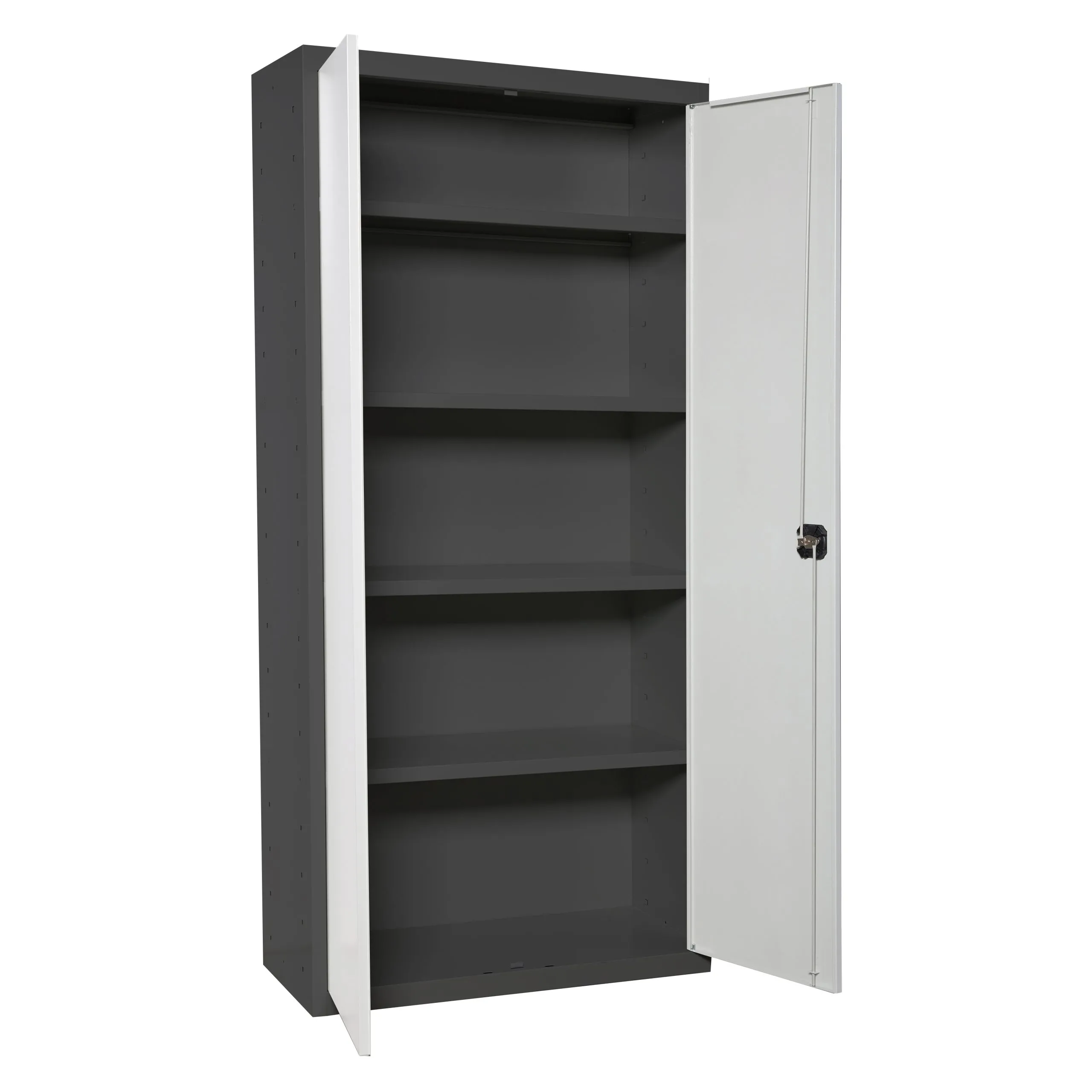 Stahlschrank AMEGO | HxBxT 180x60x40cm | 4x Fachboden | Weiß-Anthrazit
