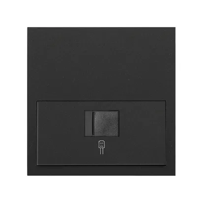 1-fach Panel 1x Netzwerkdose RJ45 matt schwarz Simon 100