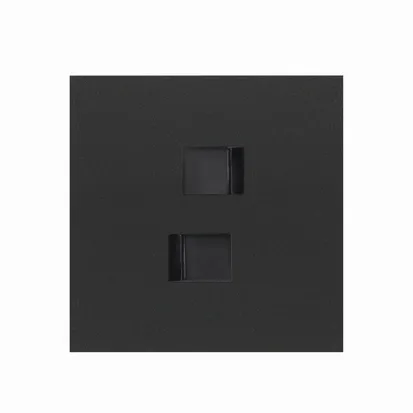 1-fach Rahmen 2x Netzwerkdose RJ45 matt schwarz Simon 100