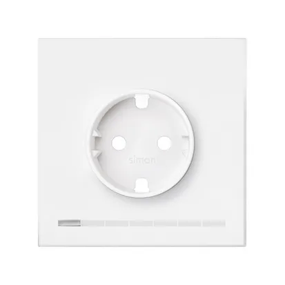 1-fach Rahmen iO Steckdose mit Schuko Erdung matt weiß Simon 100