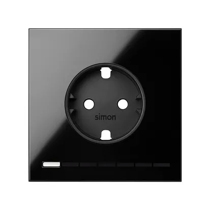 1-fach Rahmen iO Steckdose mit Schuko Erdung schwarz Simon 100