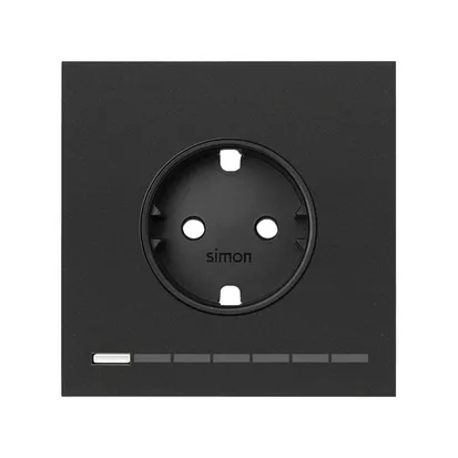 1-fach iO Steckdose mit Schuko Erdung matt schwarz Simon 100