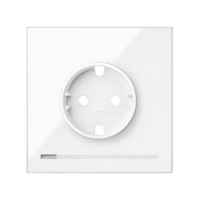 1-fach iO Steckdose mit Schuko Erdung weiß Simon 100