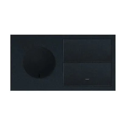 2-fach Panel IP44 1x Steckdose + 1x Wippe matt schwarz Simon 100