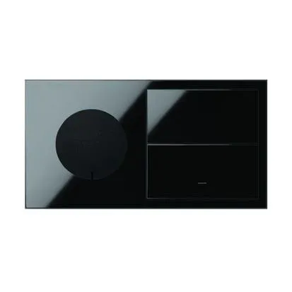 2-fach Panel IP44 1x Steckdose + 1x Wippe schwarz Simon 100