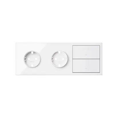 3-fach Panel 2x Steckdose + 2x Wippe weiß Simon 100