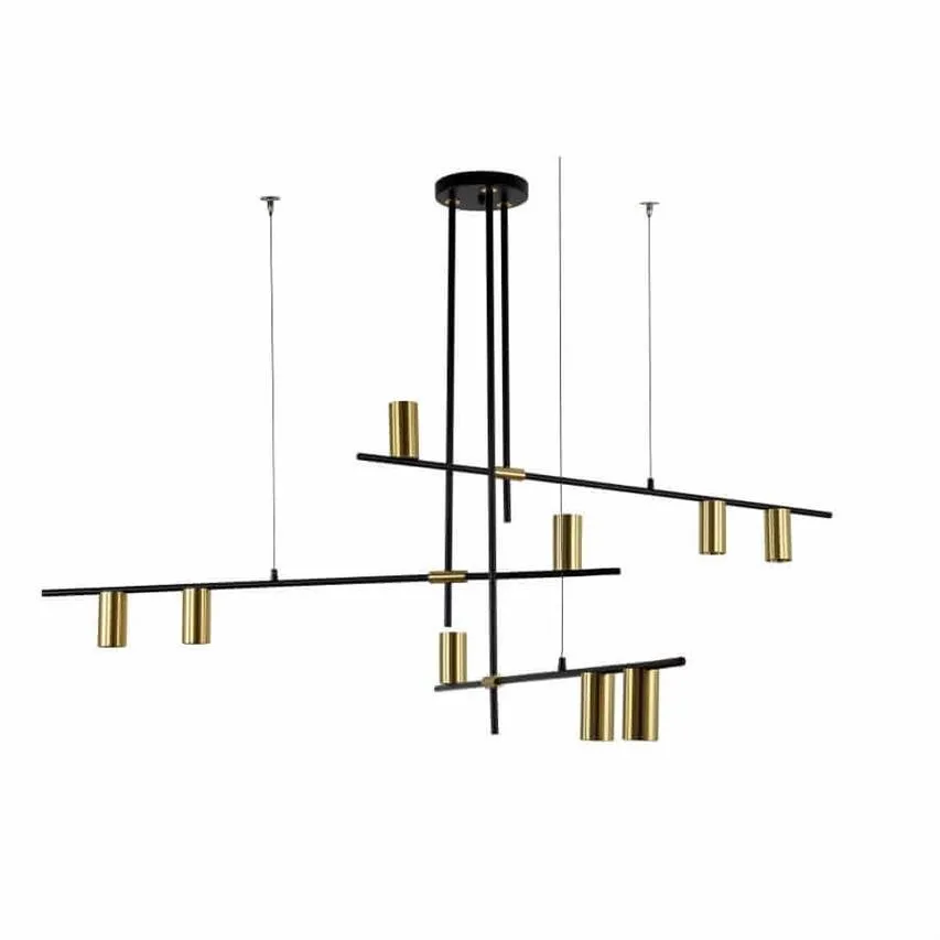 ARIZONA Pendelleuchte schwarz/gold 9xGU10 LP-074/9PL BK/GD Light Prestige