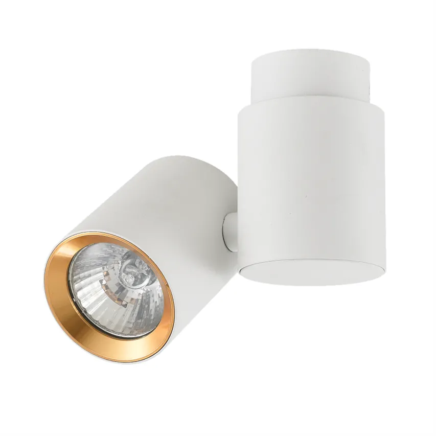 Boston 1 Strahler weiß mit Goldring GU10 LP-741/1W WH/GD Light Prestige