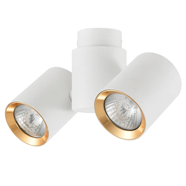 Boston 2 Strahler weiß mit Goldring 2xGU10 LP-741/2W WH/GD Light Prestige