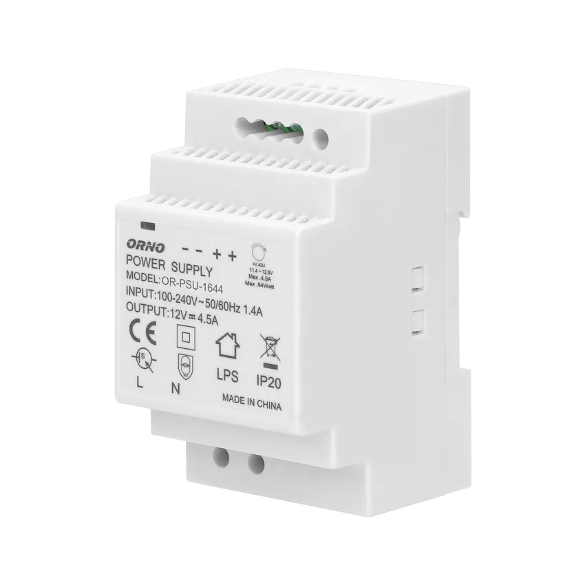 DIN-Schienen-Netzteil 12VDC 4,5A 54W Breite 3 Module Orno OR-PSU-1644