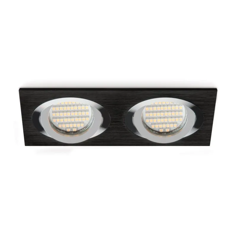 Dekorativer Ring zur Fassung Leuchte verstellbar OH228 schwarz rechteckig Kobi