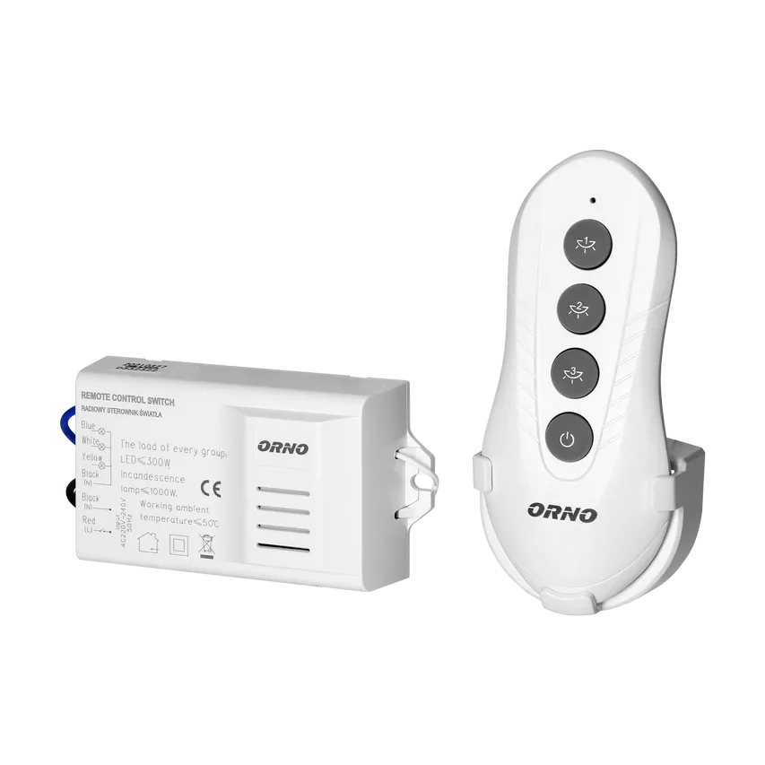Drahtlose 3-Kanal-Lichtsteuerung 1 Fernbedienung ORNO OR-GB-447