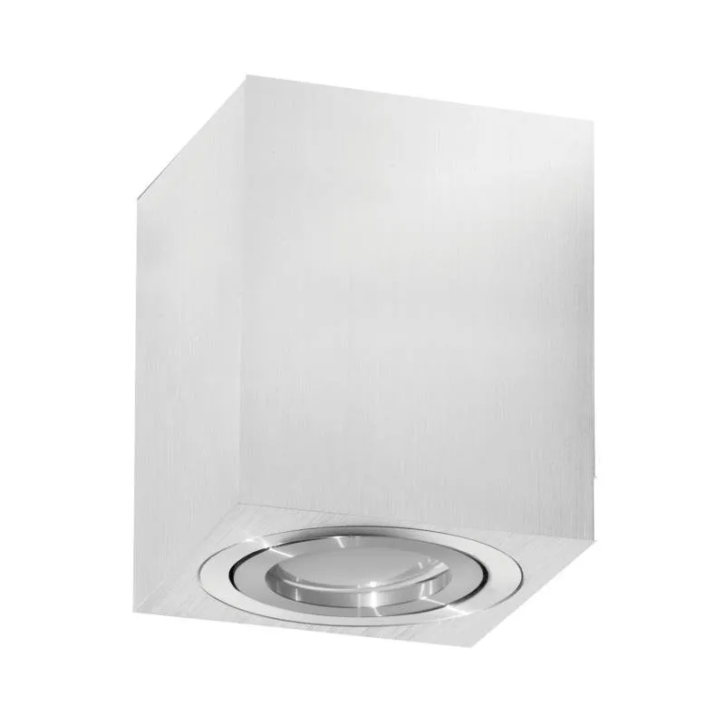 Flacher Decken Aufbauspot quadratisch verstellbar OH37L Chrom Kobi GU10