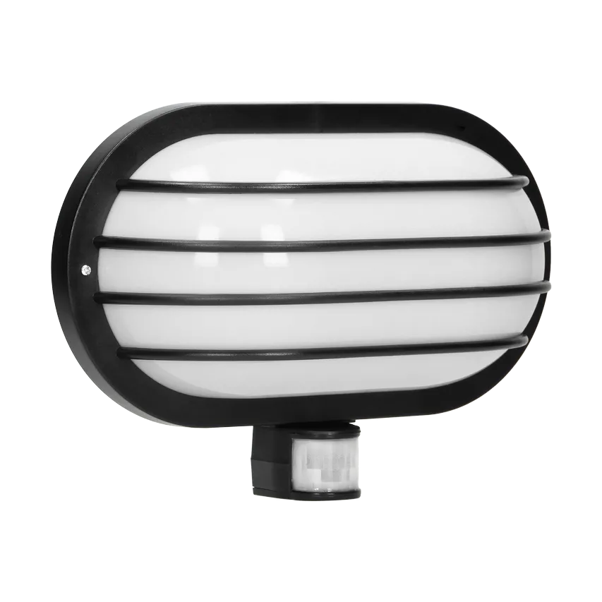 Gartenleuchte mit Bewegungsmelder 180° E27 60W schwarz IP44 Virone LASO LF-2/W Orno