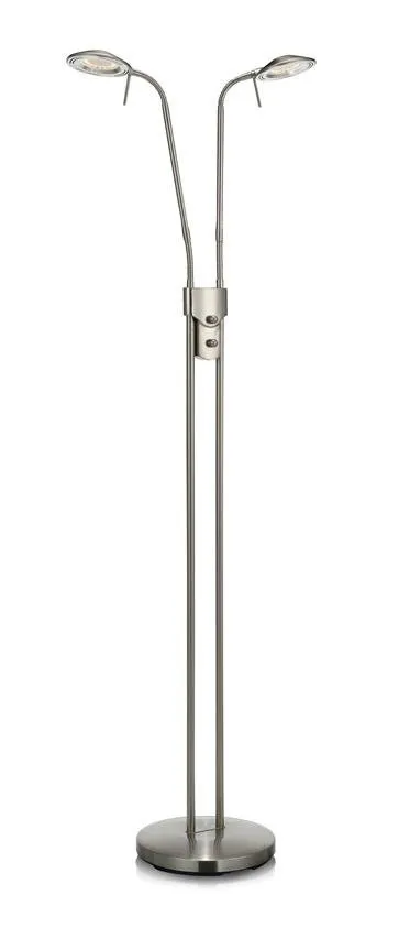 HUDSON Silber 2x6W LED Stehleuchte 105583 Markslojd