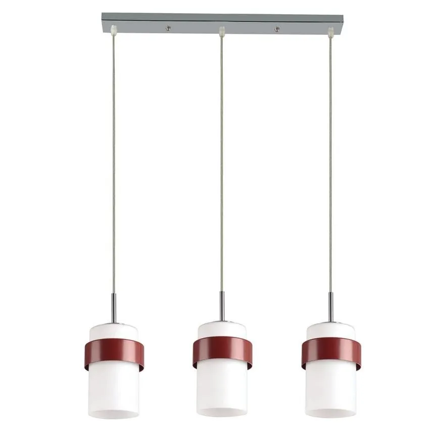 Hängelampe Miele 3 burgund 3xE27 Röhre LP-866 / 3P Light Prestige
