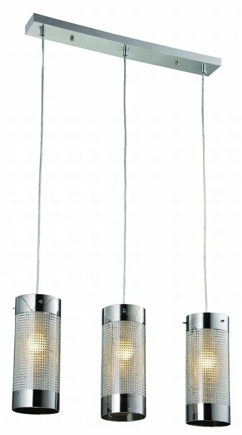 Hängelampe Monte 3 Röhren 3xE27 silber transparent LP-1305 / 3P Light Prestige