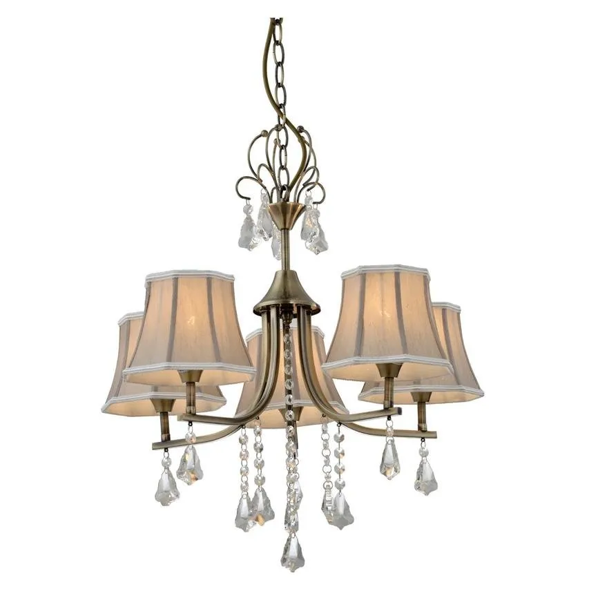 Hängelampe Udine 3xE14 mit Lampenschirm, Kristall, Patina LP-3502 / 3P Light Prestige