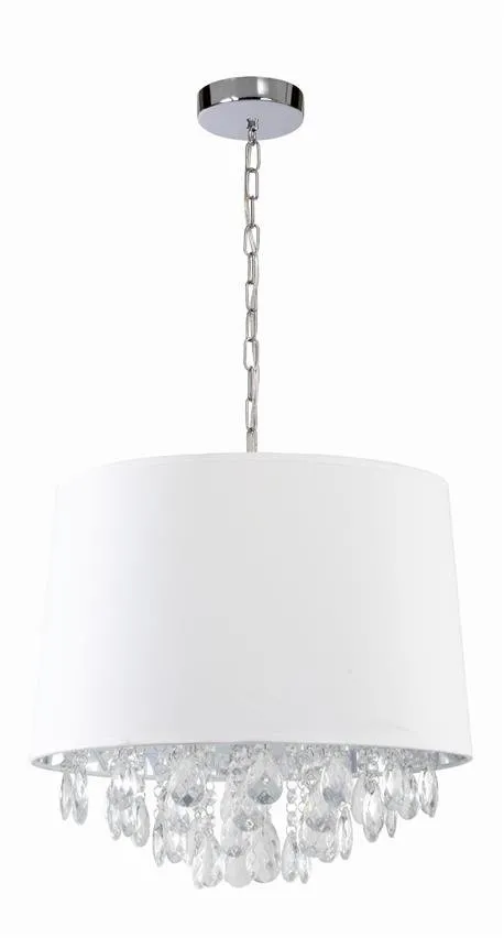 Hängelampe VIGO 2xE27 weißer Lampenschirm, Kristall LP-0412 / 1P WH Light Prestige