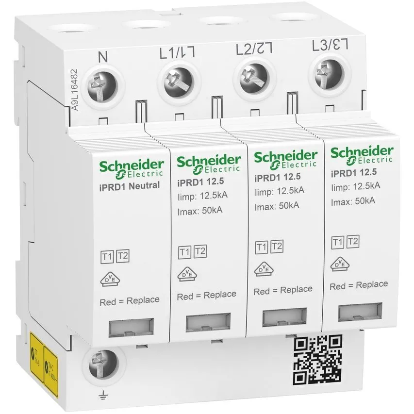 Kombiableiter Typ 1+2, Acti9 iPRD1 12.5r, 3P+N, 400V AC, Imax 50kA, Schneider Electric
