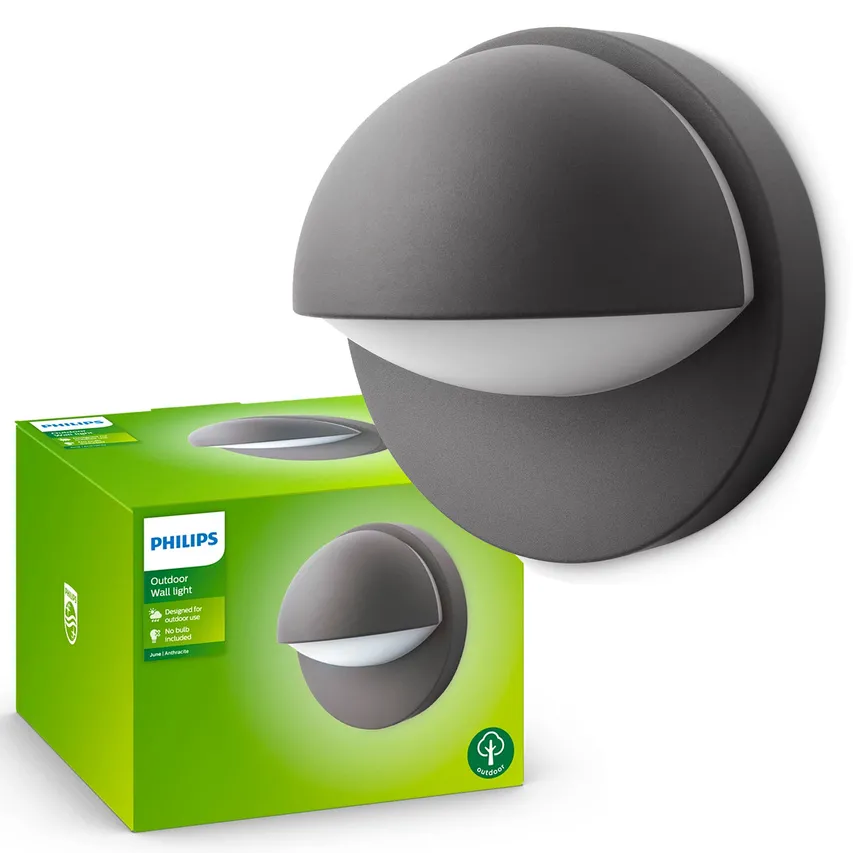 MyGarden June E27 anthrazit IP44 Philips Fassaden-Wandleuchte