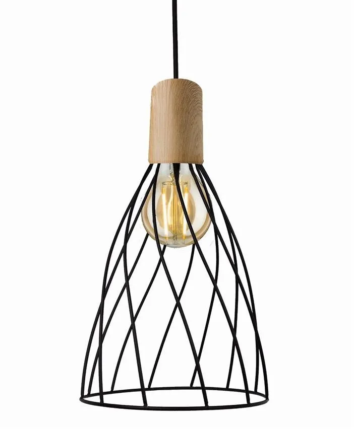 Pendelleuchte Moderno lang E27 schwarz braun Light Prestige LP-1221 / 1P L E27 BK