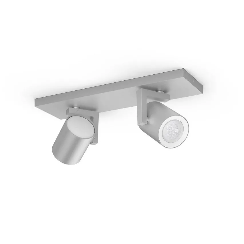 Philips Hue Doppelspot Argenta Aluminium 2xGU10 5,5W White and color ambiance Bluetooth