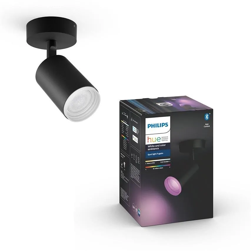 Philips Hue Einerspot schwarz Fugato GU10 5,7W White and color ambiance Bluetooth