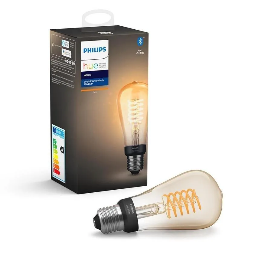 Philips Hue White Leuchtmittel LED Filament E27 ST64 7W 2100K 550lm Globe Bluetooth Zigbee