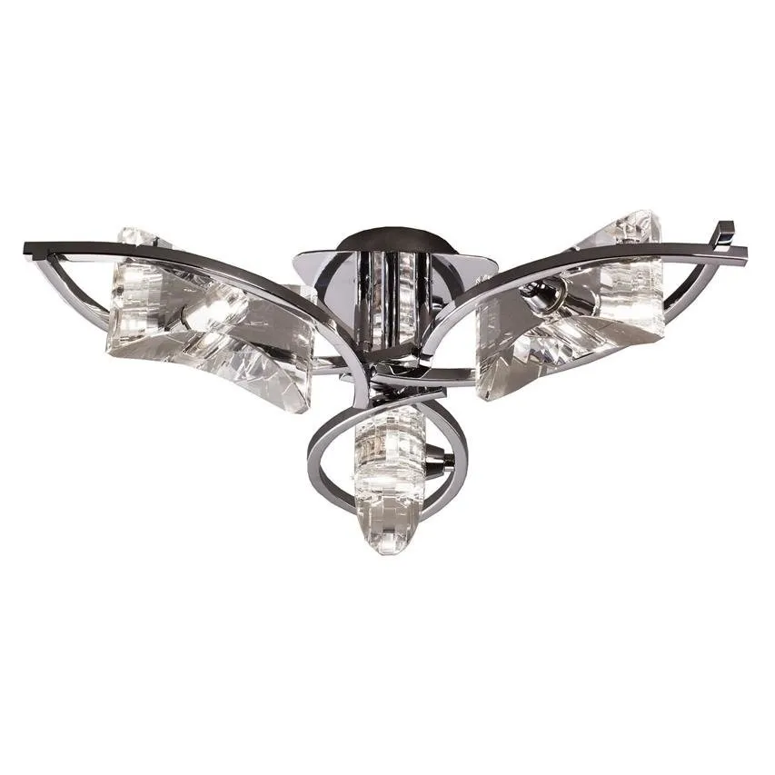 Plafon Krom 3 Chrom G9 Deckenleuchte Kristall Lampenschirm LP-3333 / 3C Light Prestige