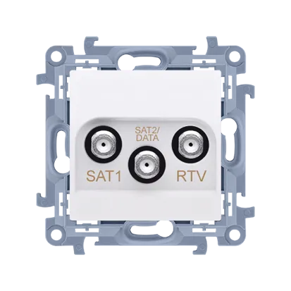 Satelliten-Antennendose SAT-SAT-RTV Endmodul (Modul) weiß Simon 10