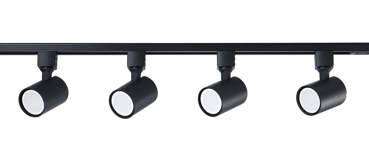Set Rail Kit, 4 Strahler GU10 schwarz Snow SET Light Prestige LP-737 BK