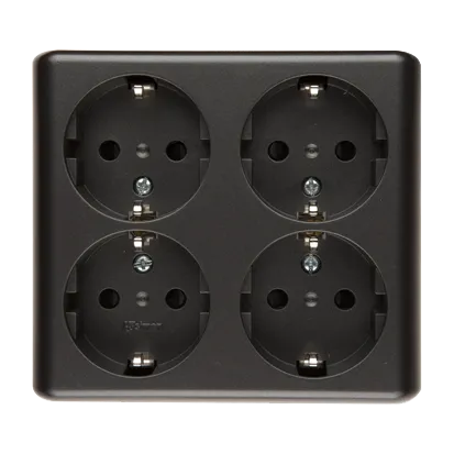 Steckdose 4-fach Aufputzmontage - skandinavische Version anthrazit matt metallisch EGSZ4SNZ/48