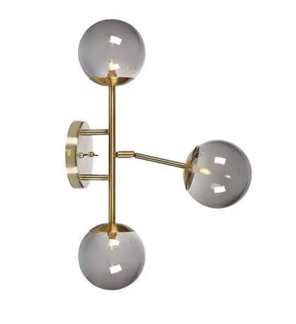 TRINITY 3L Wandleuchte 3xG9 Messing rauchglas Markslojd 108253