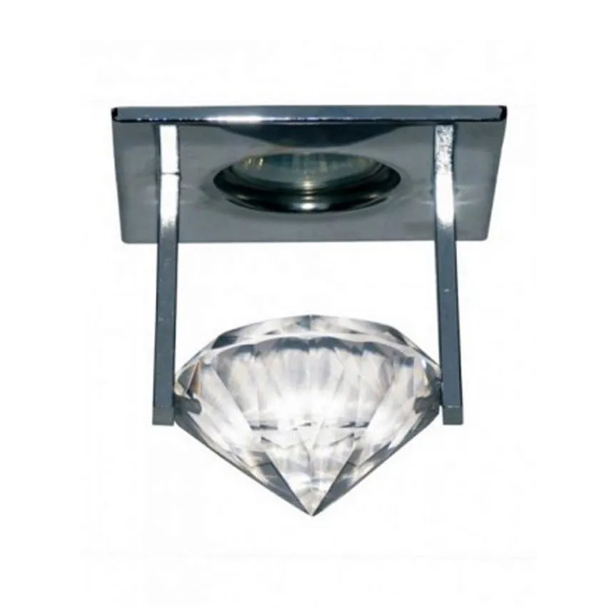 Unterputzauge, eingelassener Eris-Kristall, Diamant GU10 Chrom LP-XD-2050-1-FT Light Prestige