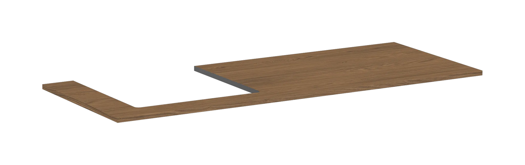 Xilesa E Konsole 1375/550 mit Ausschnitt links für Ausatzwaschtisch geschliffen, Eiche Kaschmir