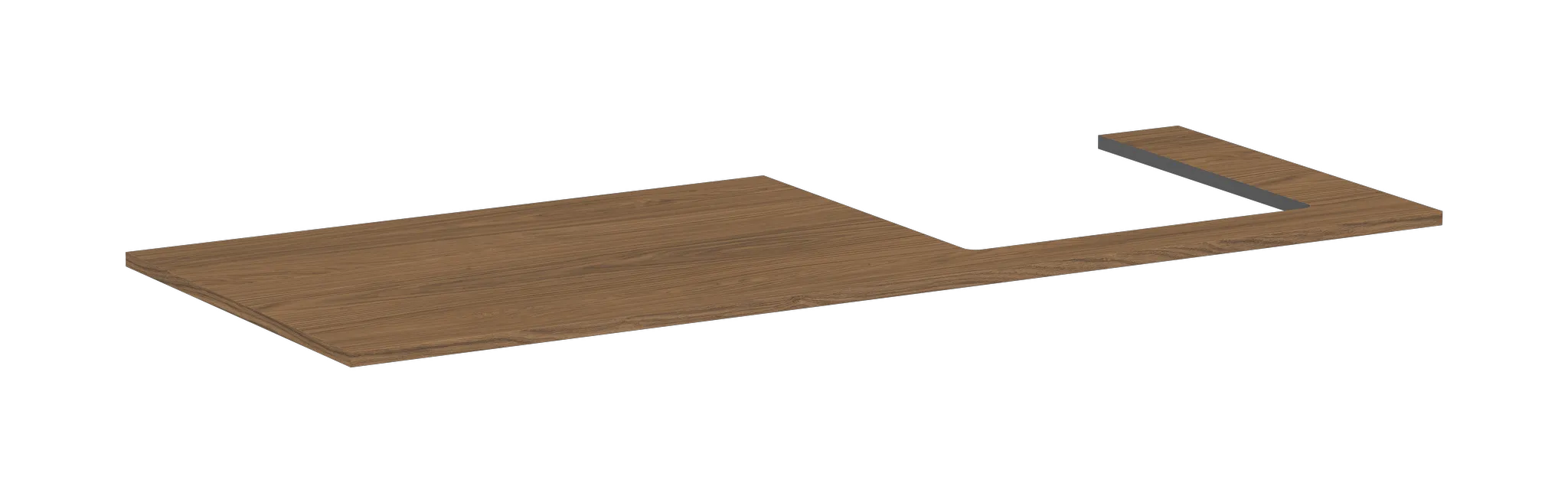 Xilesa E Konsole 1375/550 mit Ausschnitt rechts für Ausatzwaschtisch geschliffen, Eiche Kaschmir