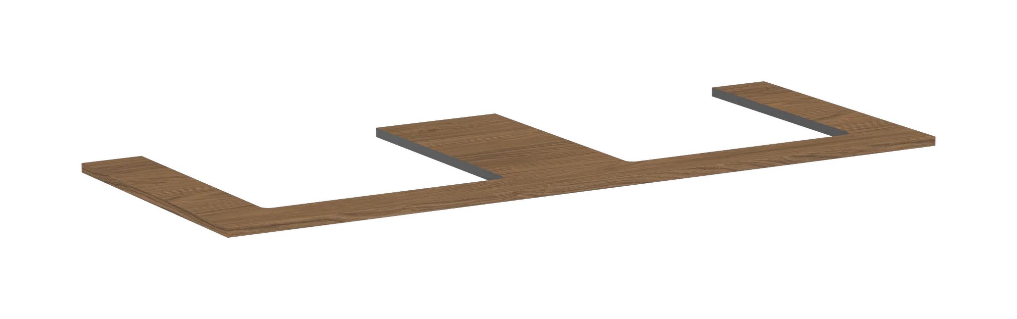 Xilesa E Konsole 1375/550 mit 2 Ausschnitten für Ausatzwaschtisch geschliffen, Eiche Kaschmir