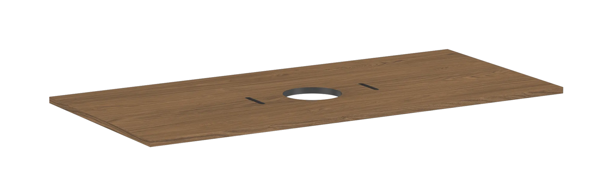 Xilesa E Konsole 1180/550 mit Ausschnitt mittig für Ausatzwaschtisch ohne Hahnloch, Eiche Kaschmir