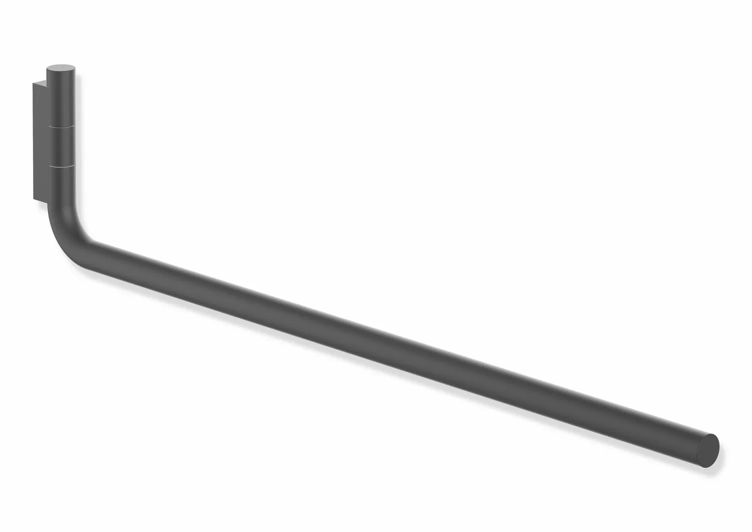 HEWI Handtuchhalter „Serie 480“, Befestigung verdeckt, 1-armig in Schwarz tiefmatt