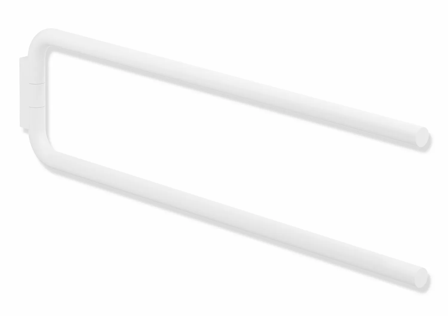 HEWI Handtuchhalter „Serie 480“, Befestigung verdeckt, 2-armig in Signalweiß matt