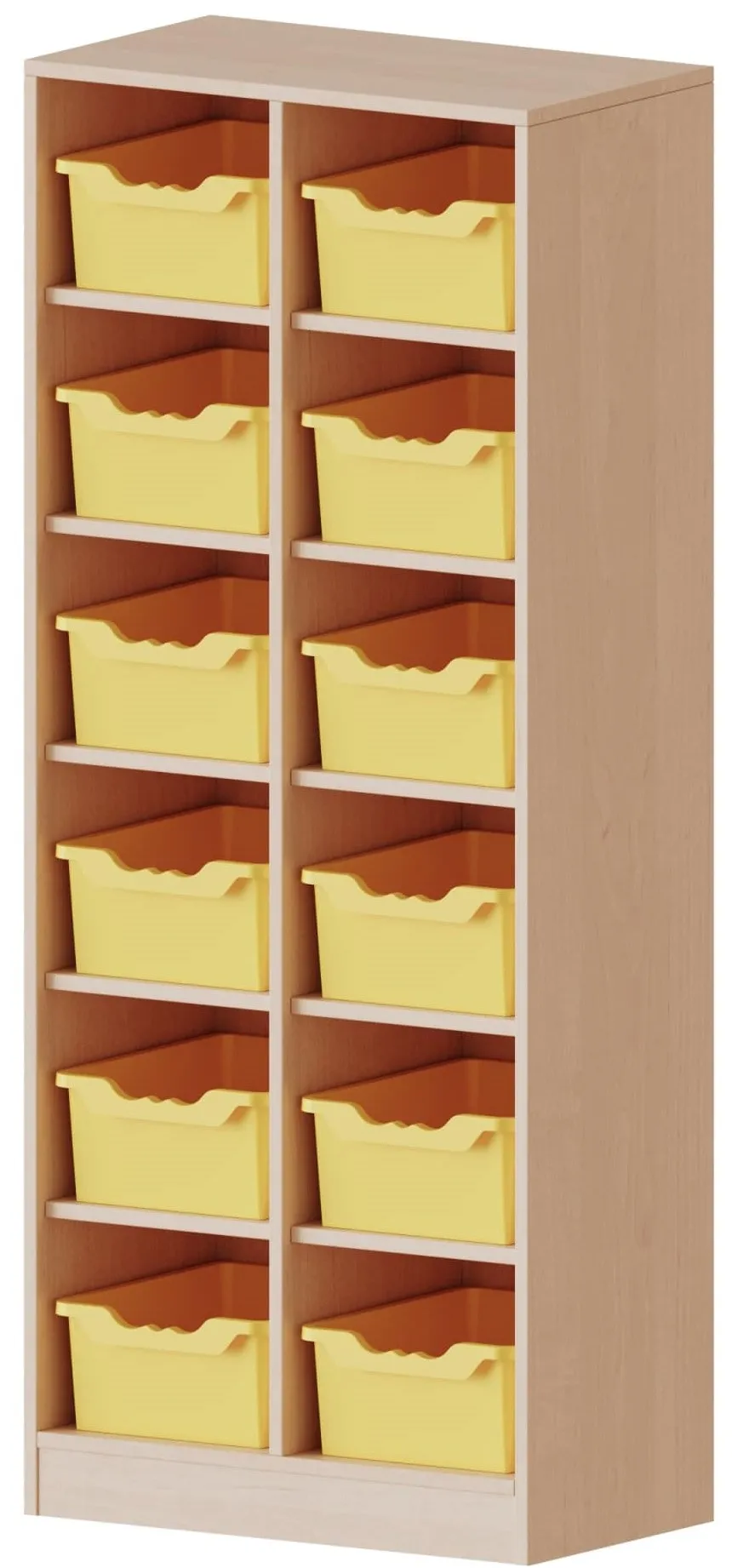 Regal mit 12 hohen ErgoTray Boxen, B/H 70,3 x 172 cm - EVO180 Serie