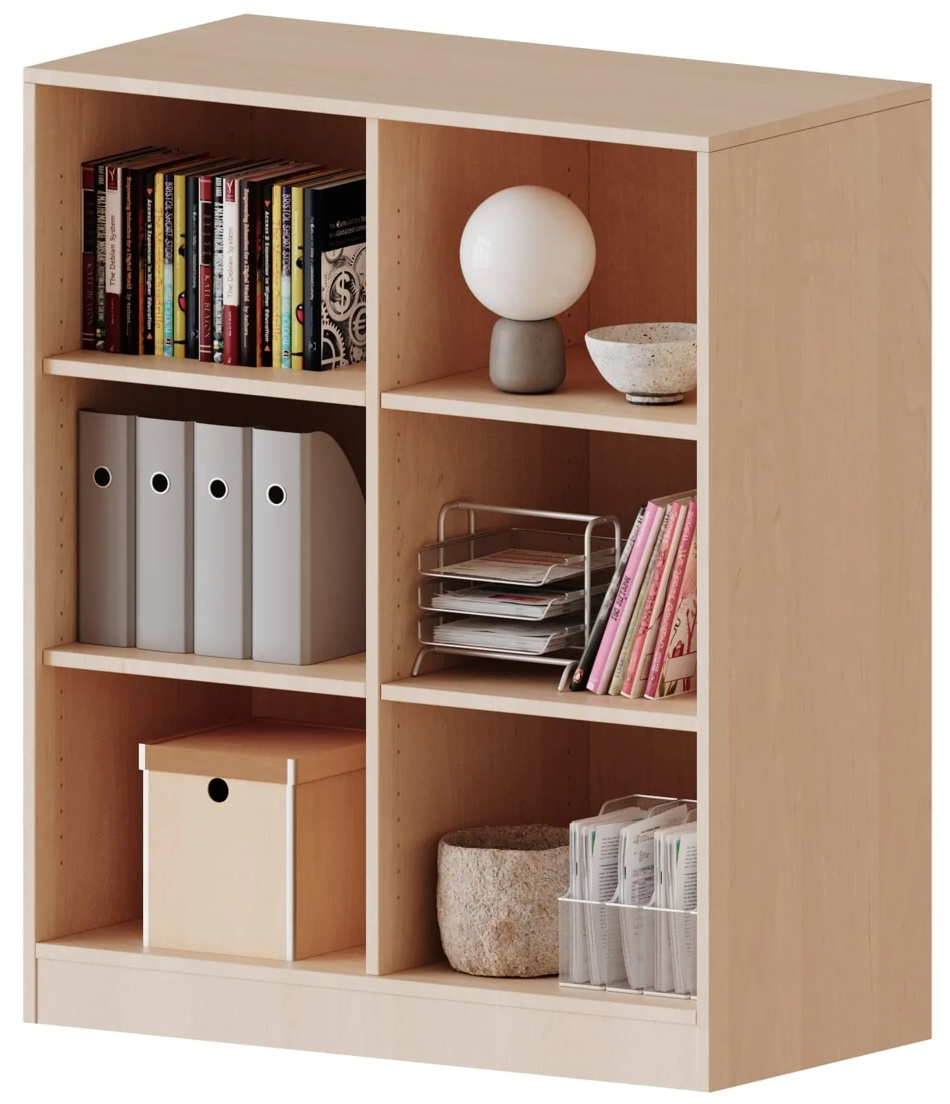 Regal zweireihig mit 6 offenen Fächern, Höhe 118 cm - EVO180 Serie