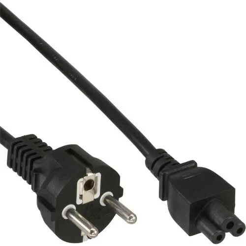InLine Netzkabel für Notebook, 3pol Kupplung, schwarz, 2m