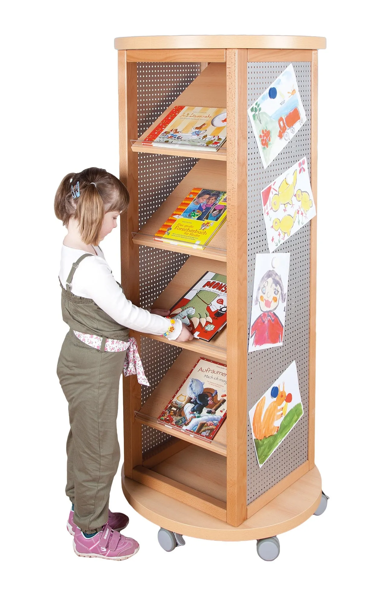 Fahrbare Informationssäule mit 4 Schrägablagen