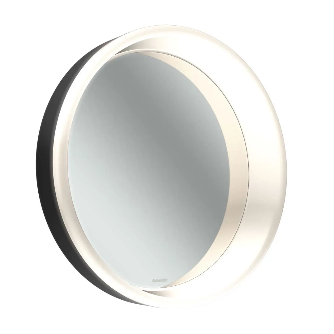 Schneider Spiegel „LUNED2W“ in schwarz matt mit Spiegel-Rückwand
