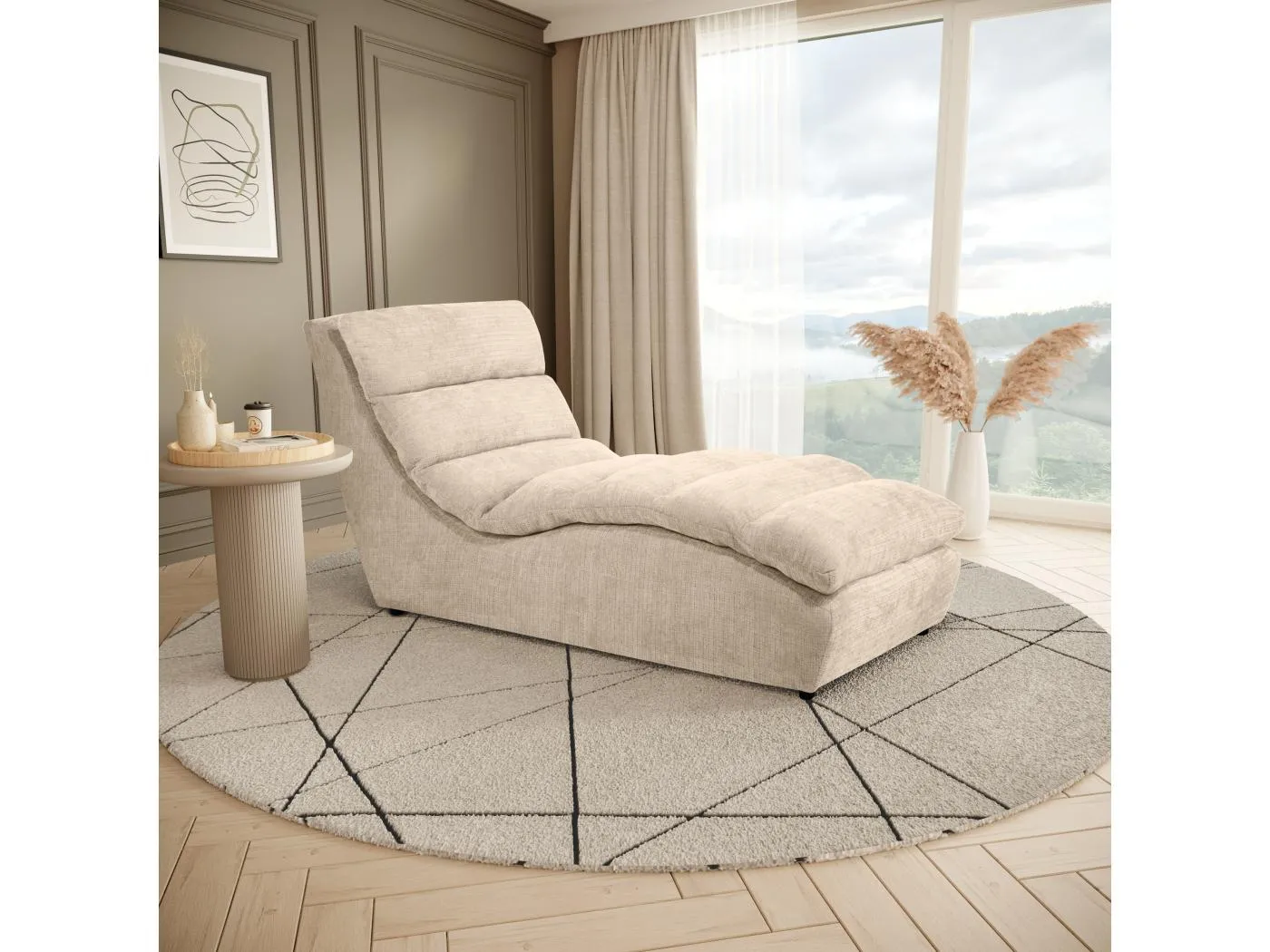 Chaiselongue SAN REMO im Cordstoff Beige