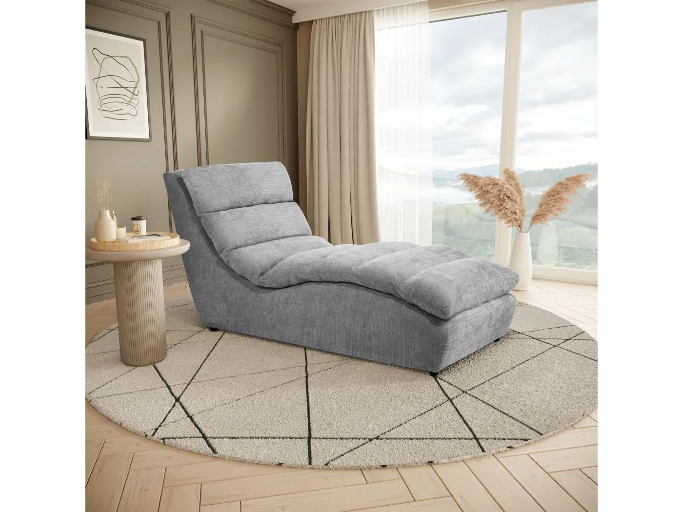 Chaiselongue SAN REMO im Cordstoff Grau