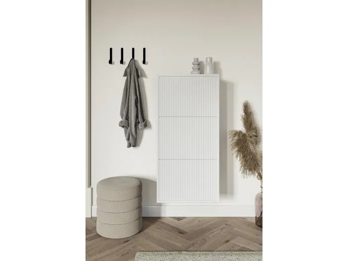 Wand-Schuhschrank mit 3 Klappen - Weiß - 50 cm - VELDIO