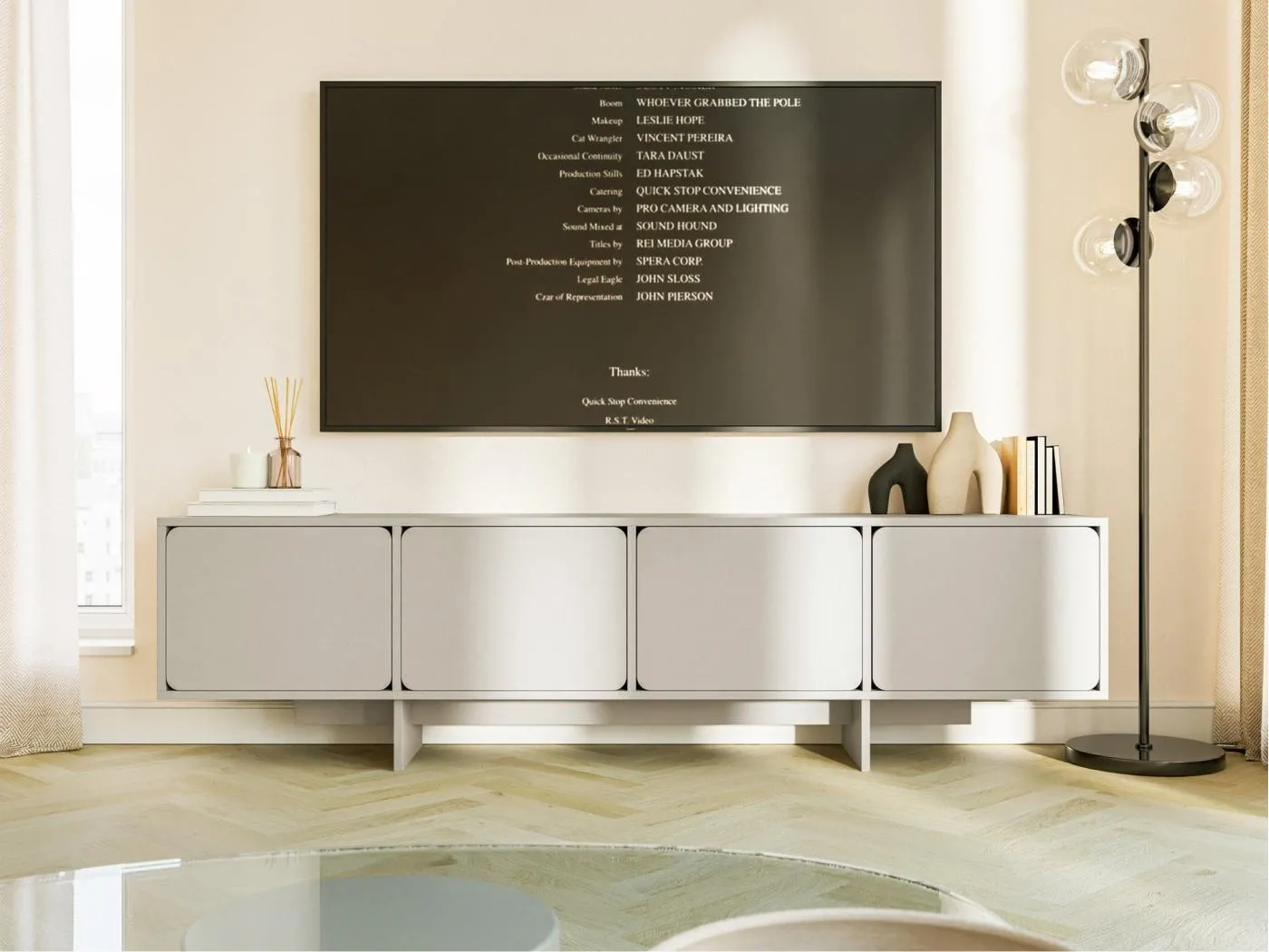 TV-Schrank 4-türig - Greige - 200 cm - WUWU